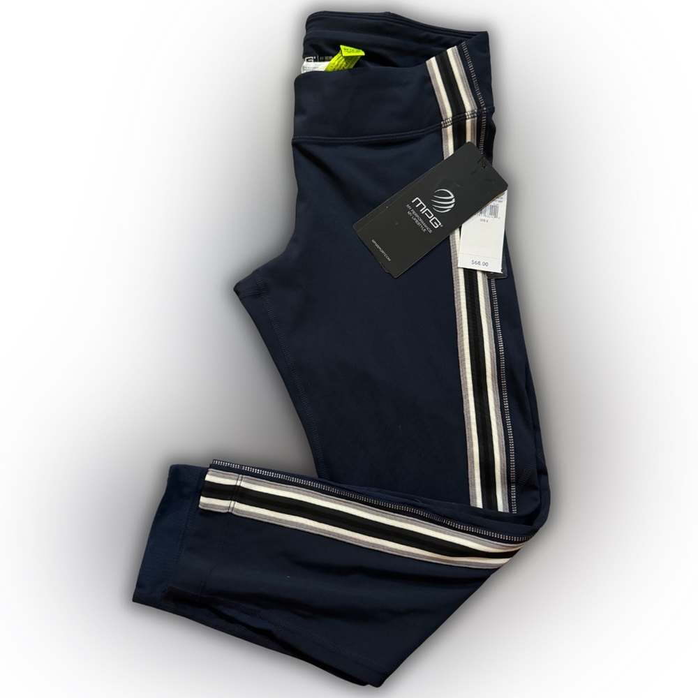 NWT | MPG | Varsity Navy Blue Capri Reflective Leggings | Size:S